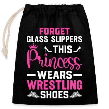 Forget Glass Slippers this princess wears - Closable cotton gift bag (25x30cm) - black - Front