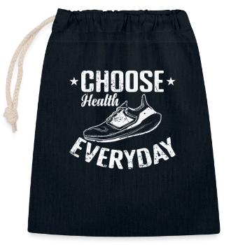 Choose Health Everyday Jogging - Verschließbarer Geschenkbeutel aus Baumwolle (25x30cm) - Navy - Vorne