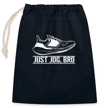 Just Jogging, Bro Joggen - Verschließbarer Geschenkbeutel aus Baumwolle (25x30cm) - Navy - Vorne