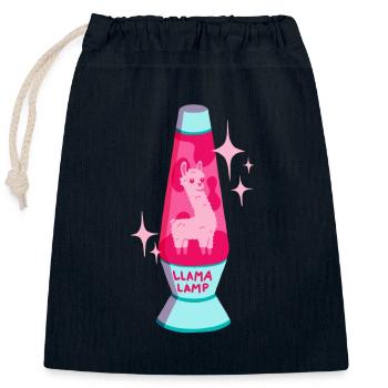 Llama Lava Lamp - Closable cotton gift bag (25x30cm) - navy - Front