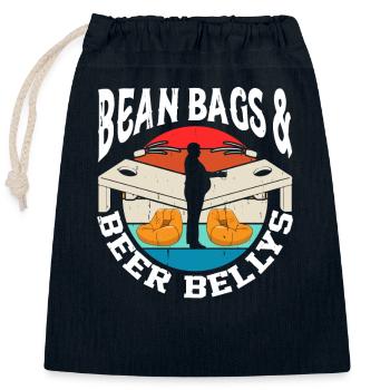 Tenue « cornhole Player Beer Drinking Bean Bags » - Sac cadeau en coton avec cordon (25 x 30 cm) - bleu marine - Devant