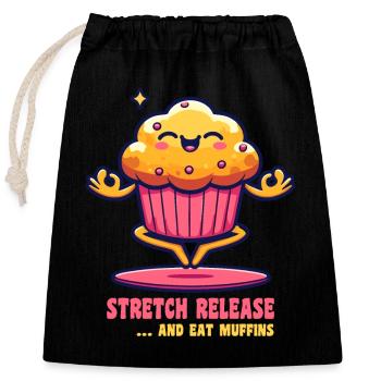 Yoga Muffin Stretch Release Balance - Closable cotton gift bag (25x30cm) - black - Front