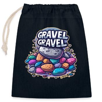 Gravel oder Schotter - Verschließbarer Geschenkbeutel aus Baumwolle (25x30cm) - Navy - Vorne