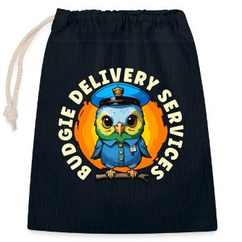 Services de livraison de perruches Éleveur d’oiseaux Amoureux des perruches - Sac cadeau en coton avec cordon (25 x 30 cm) - bleu marine - Devant