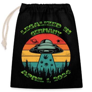Légalisé en Allemagne. Légalisation du cannabis, OVNI, - Sac cadeau en coton avec cordon (25 x 30 cm) - noir - Devant