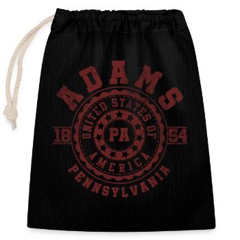 Adams PA | Pennsylvania - & Geschenk - Verschließbarer Geschenkbeutel aus Baumwolle (25x30cm) - Schwarz - Vorne