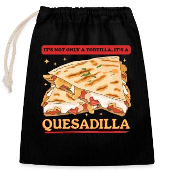 Quesadilla Quesadillas Tortilla Gift - Closable cotton gift bag (25x30cm) - black - Front