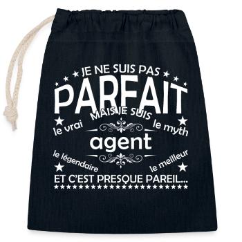 Agent, der einzige Agent, der echte Agent - Verschließbarer Geschenkbeutel aus Baumwolle (25x30cm) - Navy - Vorne