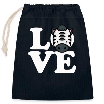 LIEBE Zebra Lustige Streifen Tier Gesicht Afrikanisches Wortspiel - Verschließbarer Geschenkbeutel aus Baumwolle (25x30cm) - Navy - Vorne