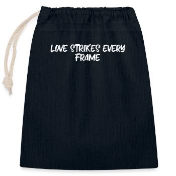 Bowling - Love strikes every frame - Verschließbarer Geschenkbeutel aus Baumwolle (25x30cm) - Navy - Vorne