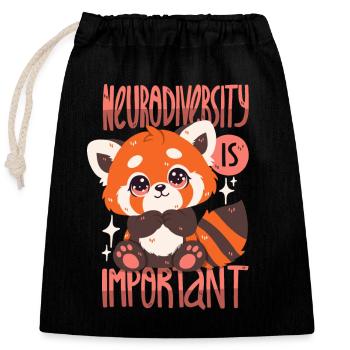 La neurodiversité est importante - Sac cadeau en coton avec cordon (25 x 30 cm) - noir - Devant