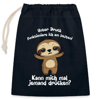 Je fonctionne mieux sous pression - Sac cadeau en coton avec cordon (25 x 30 cm) - bleu marine - Devant