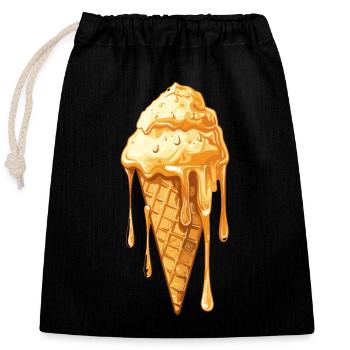 Miracle de la crème glacée fondue - Sac cadeau en coton avec cordon (25 x 30 cm) - noir - Devant