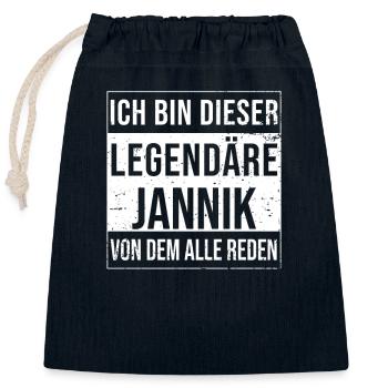 I'm this legendary for Jannik - Closable cotton gift bag (25x30cm) - navy - Front