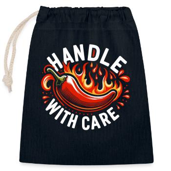 Liebhaber Scharfer Speisen, Chili Peppers Chef - Verschließbarer Geschenkbeutel aus Baumwolle (25x30cm) - Navy - Vorne