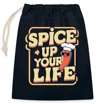 Liebhaber Scharfer Speisen, Chili Peppers Chef - Verschließbarer Geschenkbeutel aus Baumwolle (25x30cm) - Navy - Vorne