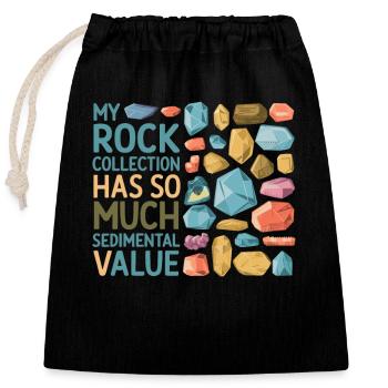 Geology Stone Hunt Agate Hunter Stone Collecting - Closable cotton gift bag (25x30cm) - black - Front