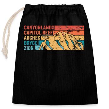 Explorez les montagnes des parcs nationaux de l’Utah - Sac cadeau en coton avec cordon (25 x 30 cm) - noir - Devant