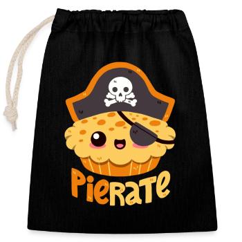 Cake Pirate - Closable cotton gift bag (25x30cm) - black - Front