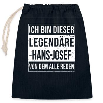 I'm this legendary for Hans-Josef - Closable cotton gift bag (25x30cm) - navy - Front