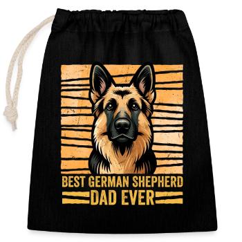 Best German Shepherd Dad Ever Owner Dog Mom Dad - Verschließbarer Geschenkbeutel aus Baumwolle (25x30cm) - Schwarz - Vorne