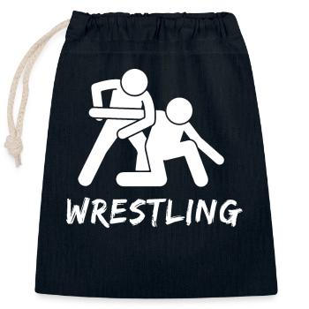 Wrestling - Verschließbarer Geschenkbeutel aus Baumwolle (25x30cm) - Navy - Vorne