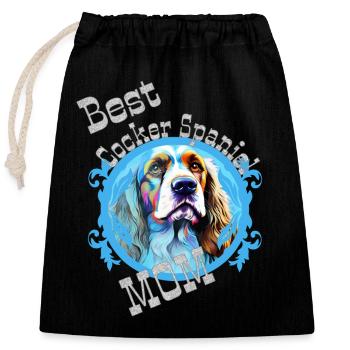 Cocker anglais Spaniel Dire Meilleure Maman - Sac cadeau en coton avec cordon (25 x 30 cm) - noir - Devant