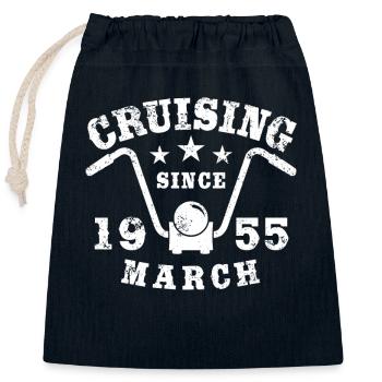 Cruising Biker anniversaire mars 1955 moto - Sac cadeau en coton avec cordon (25 x 30 cm) - bleu marine - Devant