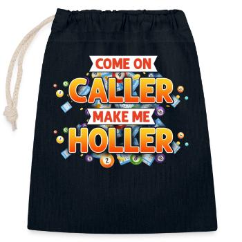 Joueur de bingo Come On Aller Faire l’appelant - Sac cadeau en coton avec cordon (25 x 30 cm) - bleu marine - Devant