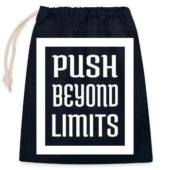 Bday Endurance Mindset Humor Enthusiasts - Closable cotton gift bag (25x30cm) - navy - Front