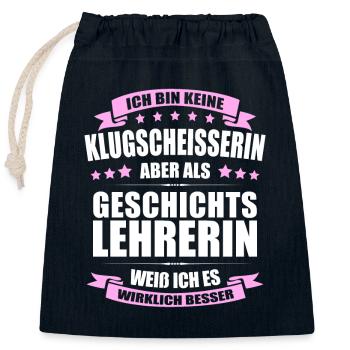 Geschichtslehrerin Lehrerin Erinnerung Lehrer - Verschließbarer Geschenkbeutel aus Baumwolle (25x30cm) - Navy - Vorne