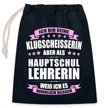 Hauptschullehrerin Lehrerin Erinnerung Lehrer - Verschließbarer Geschenkbeutel aus Baumwolle (25x30cm) - Navy - Vorne