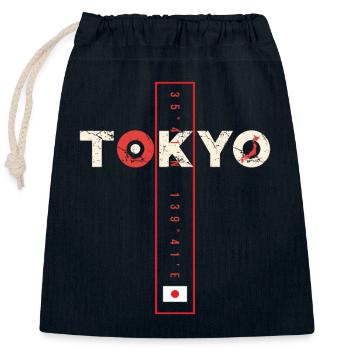 Tokio Tokyo - Closable cotton gift bag (25x30cm) - navy - Front