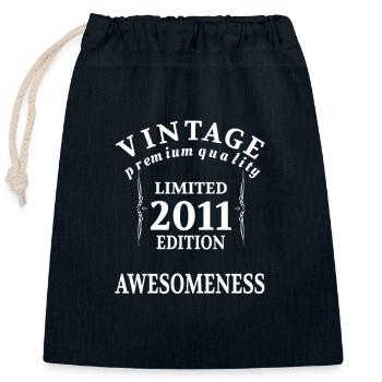 Geburtstag Vintage Born 2011 Limited - Verschließbarer Geschenkbeutel aus Baumwolle (25x30cm) - Navy - Vorne