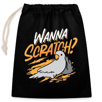 Gris africain veulent gratter ornithologie ornithologique - Sac cadeau en coton avec cordon (25 x 30 cm) - noir - Devant
