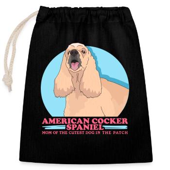 American Cocker Spaniel maman chiens cadeau - Sac cadeau en coton avec cordon (25 x 30 cm) - noir - Devant