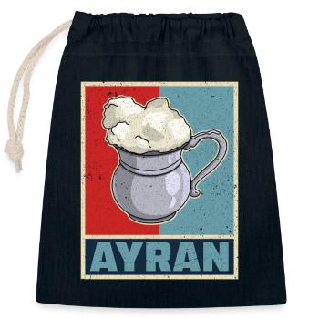 Ayran Becher Döner Kebab Türkei Türlisch Milch - Verschließbarer Geschenkbeutel aus Baumwolle (25x30cm) - Navy - Vorne