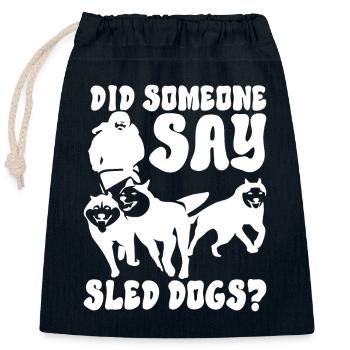 Sledding Sled dogs - Closable cotton gift bag (25x30cm) - navy - Front