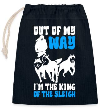Sledding Sled dogs - Closable cotton gift bag (25x30cm) - navy - Front