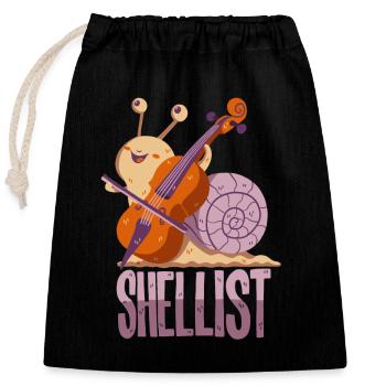 Cello Pun - Closable cotton gift bag (25x30cm) - black - Front