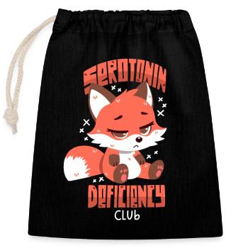 Serotonin Deficit Club - Closable cotton gift bag (25x30cm) - black - Front