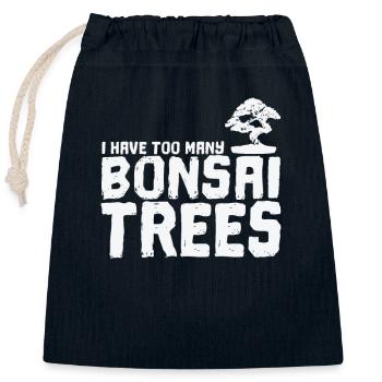 J’ai trop de bonsaïs - Sac cadeau en coton avec cordon (25 x 30 cm) - bleu marine - Devant