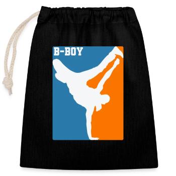 Breakdance B-Boy Hip-Hop und Funk - Verschließbarer Geschenkbeutel aus Baumwolle (25x30cm) - Schwarz - Vorne