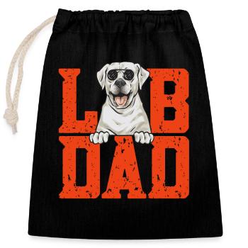 White Labrador Retriever White Lab - Closable cotton gift bag (25x30cm) - black - Front