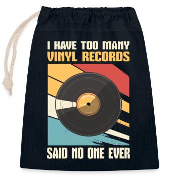 Zu Viele Vinylplatten Sagt Niemand Jemals - Verschließbarer Geschenkbeutel aus Baumwolle (25x30cm) - Navy - Vorne