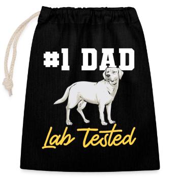 White Labrador Retriever White Lab - Closable cotton gift bag (25x30cm) - black - Front