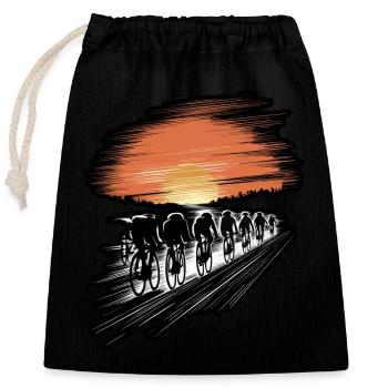 Fahrradtour Berge Rennrad Fahrrad Natur Ausflug - Verschließbarer Geschenkbeutel aus Baumwolle (25x30cm) - Schwarz - Vorne