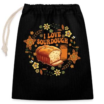 Sourdough Whisperer Bakery Bakers Retro Outfit - Verschließbarer Geschenkbeutel aus Baumwolle (25x30cm) - Schwarz - Vorne