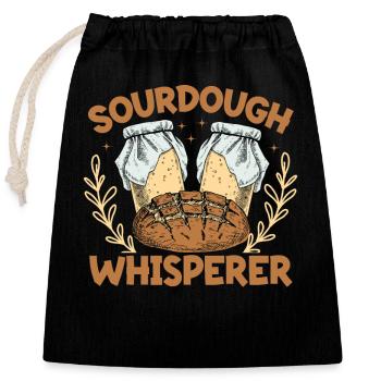 Lovers of bread baking, - Closable cotton gift bag (25x30cm) - black - Front
