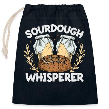 Amateur de boulangerie, passionné de boulanger au levain - Sac cadeau en coton avec cordon (25 x 30 cm) - bleu marine - Devant